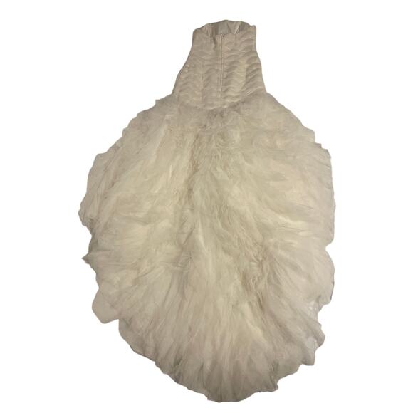 Galina Signature Ivory Size 12 Style SWG523 Wedding Gown Basket Woven Bodice - Picture 8 of 11